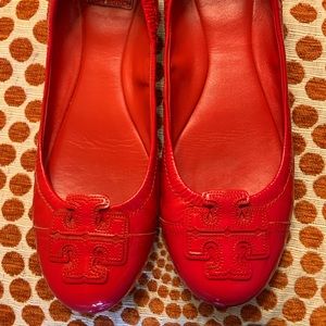 Genuine Tory Burch Red Patent Flats